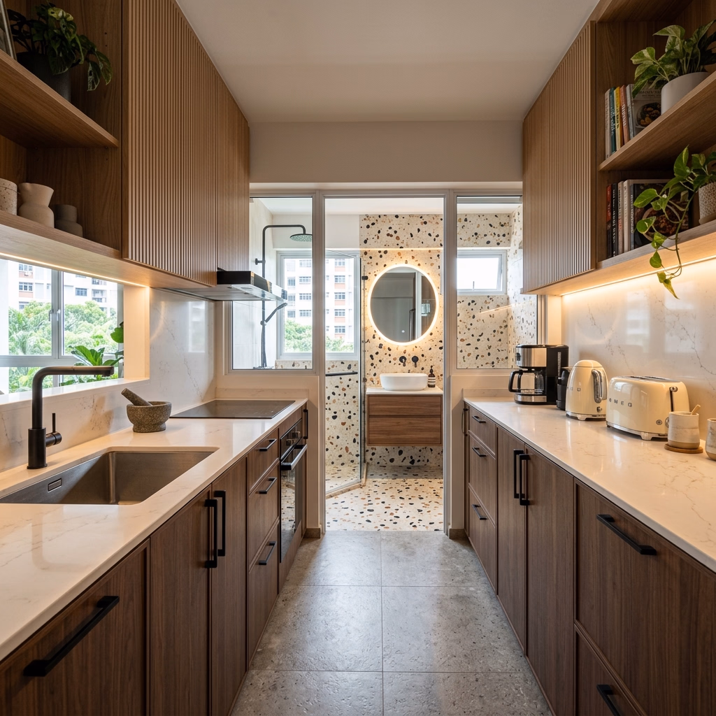 Terrazzo & Brass Bathroom